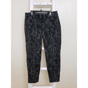 Apt 9 Speckle Pattern Cropped Ankle  Black Pants Sz 6